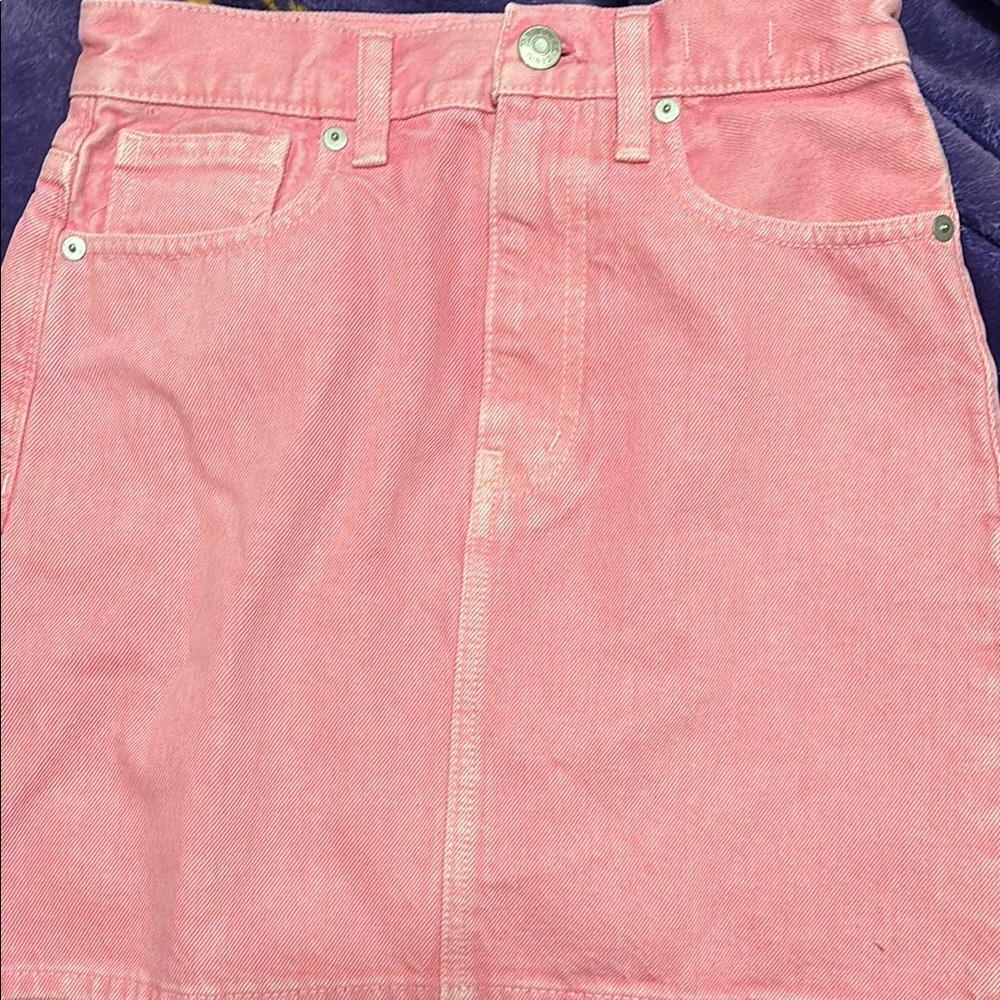 Pink Denim Skirt